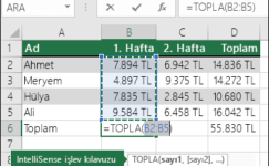 Excel ile Formül Oluşturma Yöntemleri