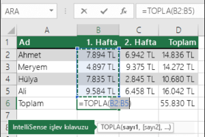 Excel ile Formül Oluşturma Yöntemleri