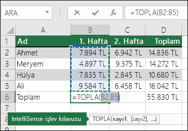 Excel ile Formül Oluşturma Yöntemleri