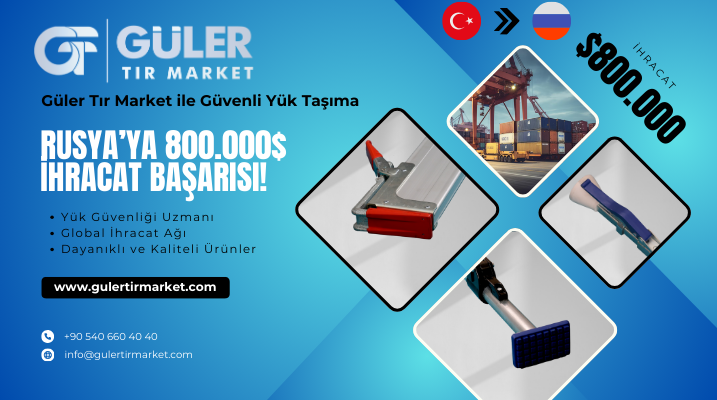 Güler Tır Market’ten Rusya Pazarına 800 Bin Dolarlık Yük Tutucu İhracatı